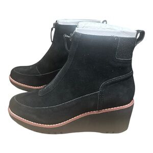 Sanctuary Ever 7M Black Suede Ankle Booties with Zipper